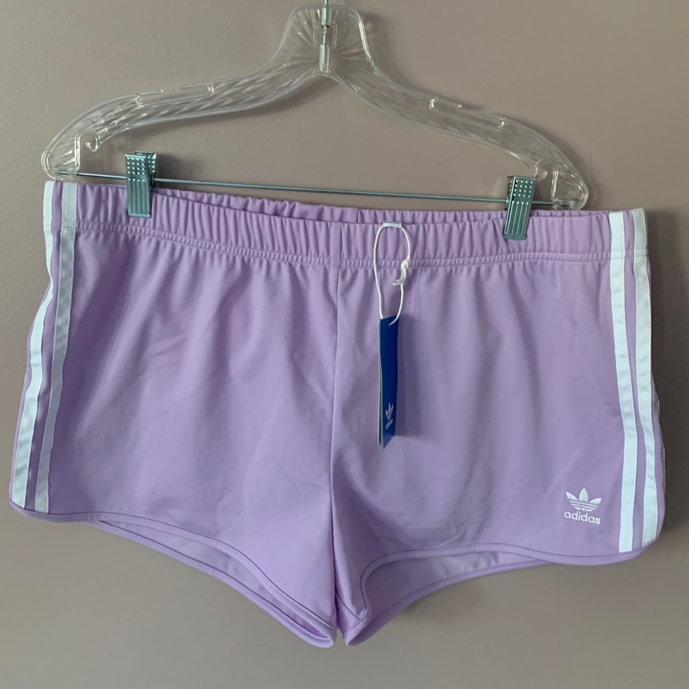 Purple Adidas shorts